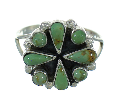 Turquoise Southwestern Genuine Sterling Silver Ring Size 7 YX86992